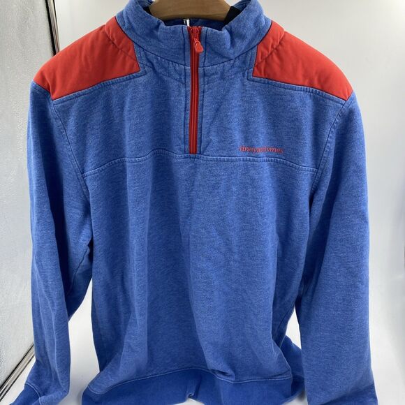 Vineyard Vines Mens Blue And Red Colorblock Pullover M 1K1003 - Picture 5 of 8